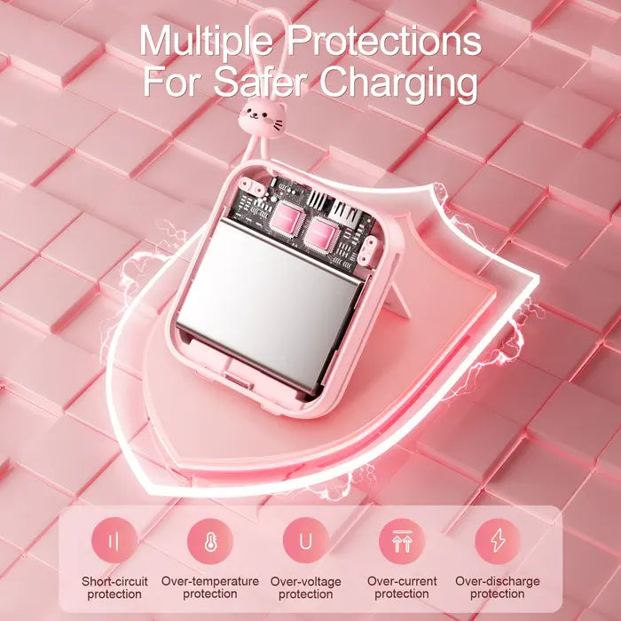 Joyroom Cutie Series Power Bank With Kickstand Built-In Lightning & Type-C Dual Cable 22.5W /  10000mAh - iCase Stores