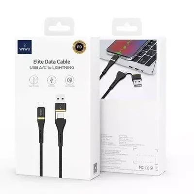 WIWU Elite Data Cable USB-A & Type-C to Lightning 1.2m/ 3A - iCase Stores