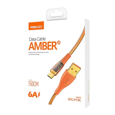 Recci AMBER 6A Type-C to USB Data Cable - iCase Stores