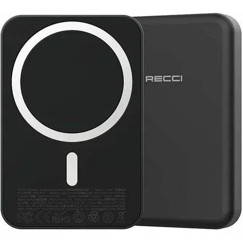 Recci Mini Portable Magnetic Suction Ultra-Slim Wireless Magnet Power Bank 5000mAh - iCase Stores