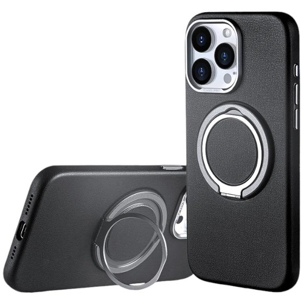 Leather Magnetic Phone Case with Rotating Holder