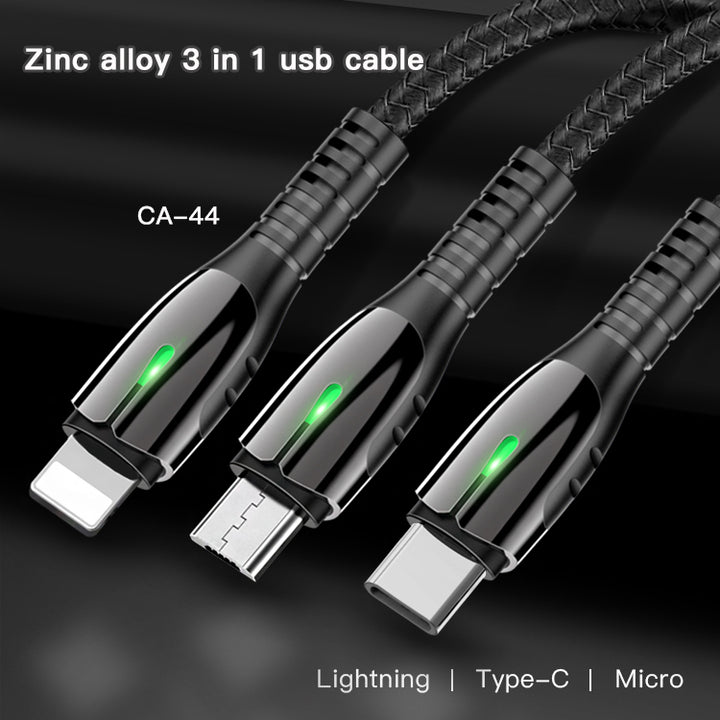 Yesido 3 in 1 USB Cable with Led Light 5A - iCase Stores