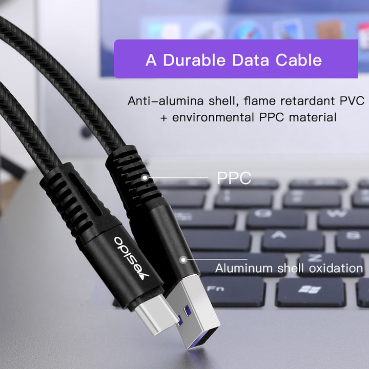 Yesido Super Charging Type-C Data Cable 5A - iCase Stores