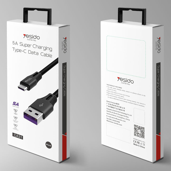 Yesido Super Charging Type-C Data Cable 5A - iCase Stores