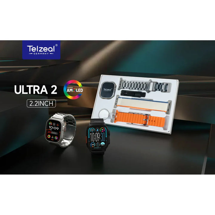 Telzeal Ultra 2 Smart Watch With 3 Straps - iCase Stores