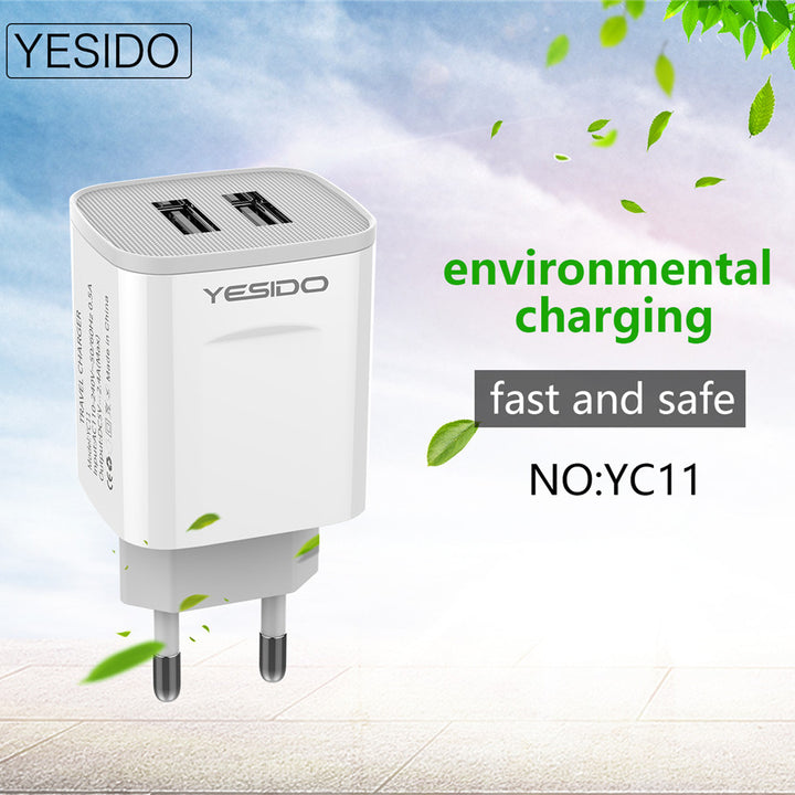 Yesido 2 USB Port Wall Charger 2.4A - iCase Stores