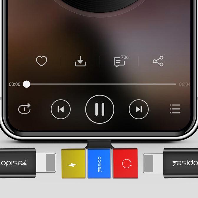 Yesido Lightning To Dual Lightning Audio Adapter Converter - iCase Stores