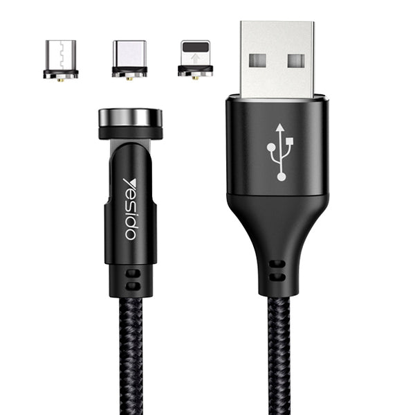 Yesido 3 in 1 USB Magnetic Charging Cable 2.4A - iCase Stores