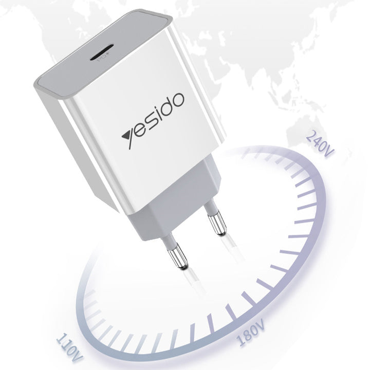 Yesido Fast Charging Type-C Port Wall Charger 20W - iCase Stores