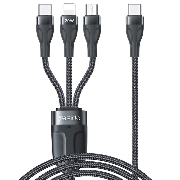 Yesido 3 In 1 Data Cable Fast Charge 20W - iCase Stores