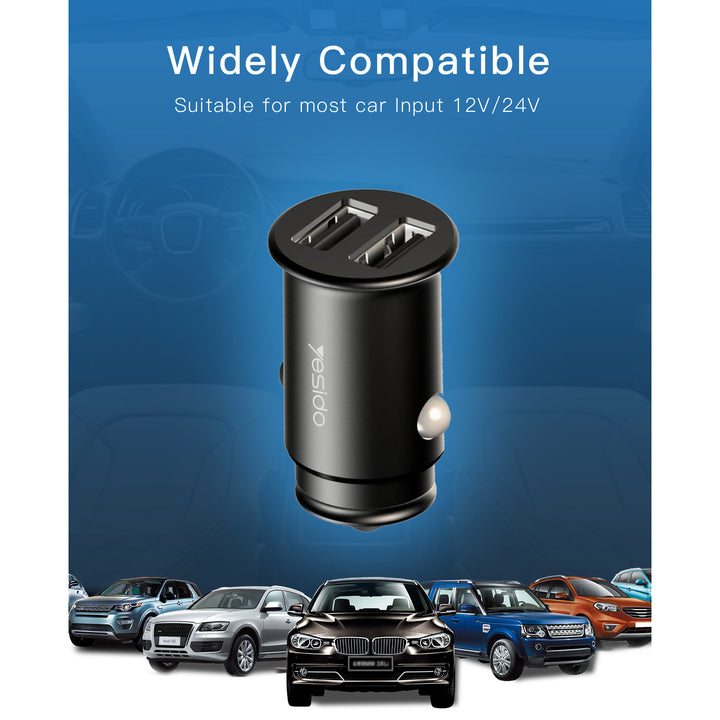 Yesido Mini Dual USB Port Car Charger - iCase Stores