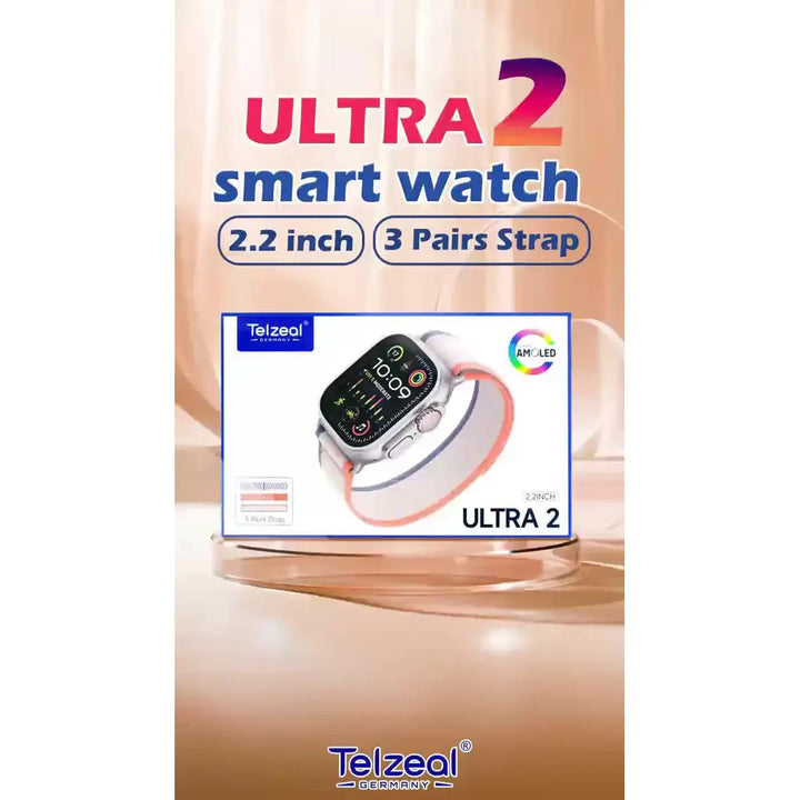 Telzeal Ultra 2 Smart Watch With 3 Straps - iCase Stores