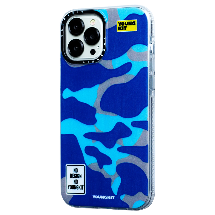 Blue Camouflage Printed YoungKit Case - iCase Stores