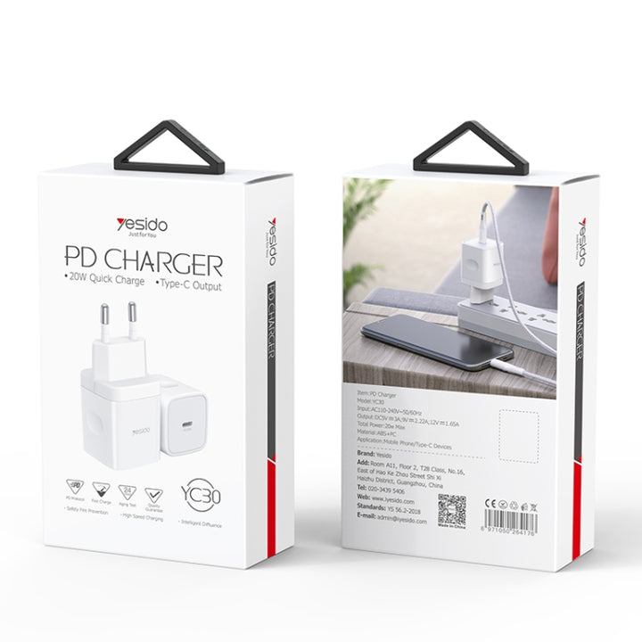 Yesido Type-C Port Mini Travel Fast Charger 20W - iCase Stores