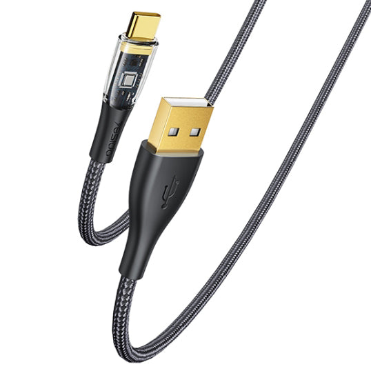 Yesido Transparent Gold Braided Data Cable 1.2M - iCase Stores