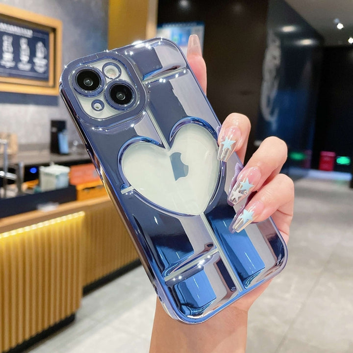 Electroplating 3D Hollow Love TPU Phone Case - iCase Stores