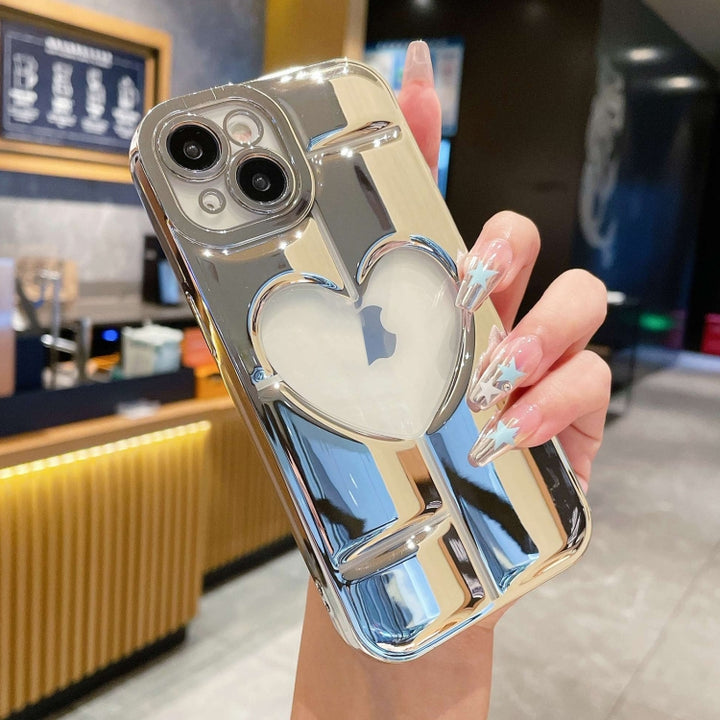 Electroplating 3D Hollow Love TPU Phone Case - iCase Stores