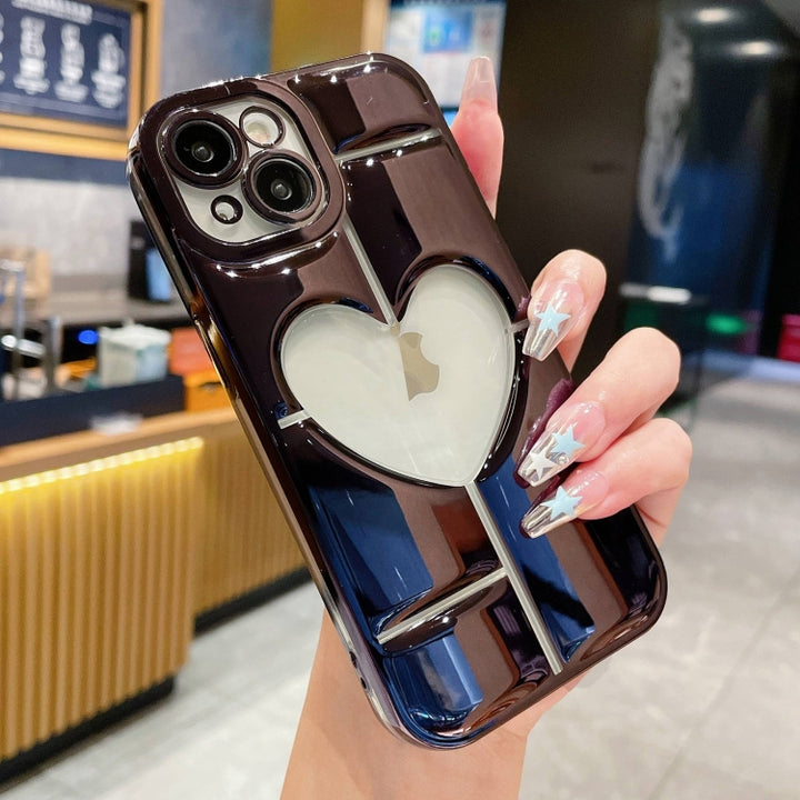 Electroplating 3D Hollow Love TPU Phone Case - iCase Stores