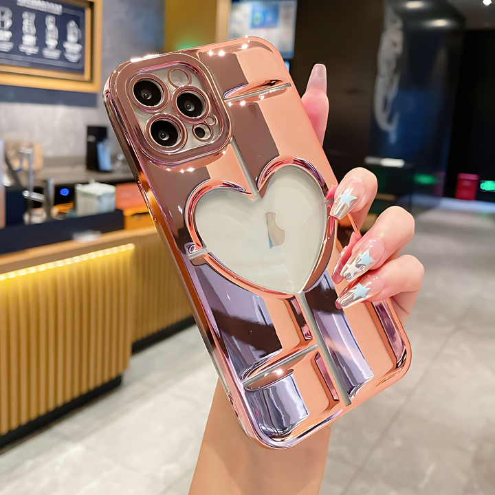 Electroplating 3D Hollow Love TPU Phone Case - iCase Stores