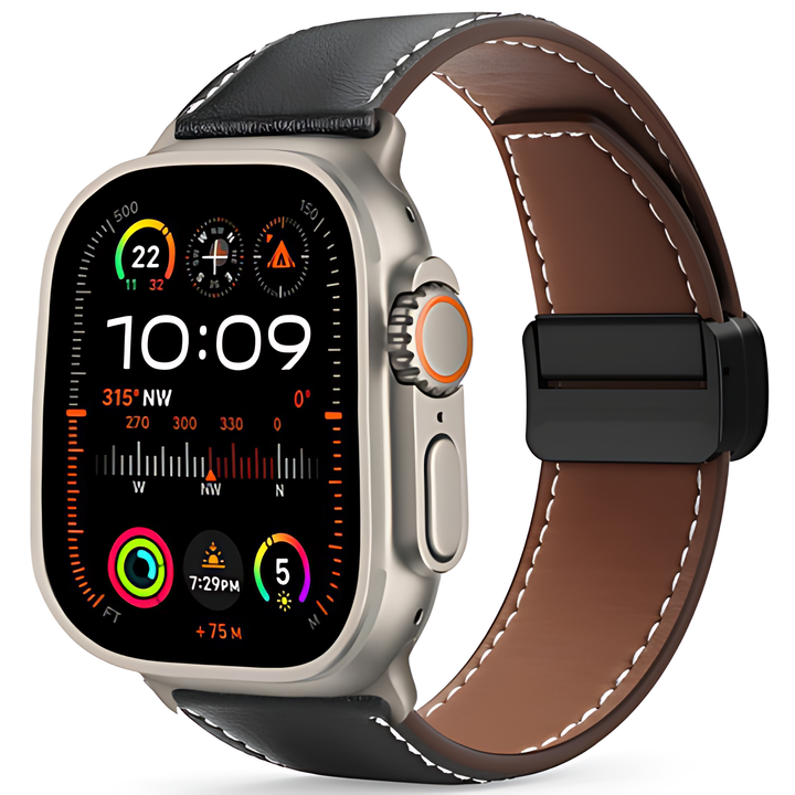 Leather Magnetic Buckle Genuine  Band For Apple Watch - iCase Stores