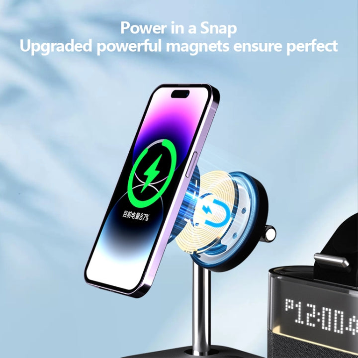 5 in 1 Multifunctional Wireless Charger Bedside Clock Lamp 15W - iCase Stores