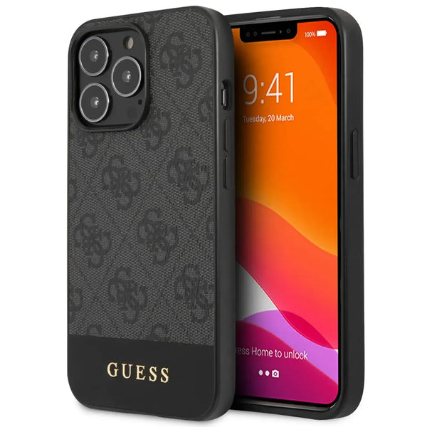 Guess Mobile 4G PU Case with Bottom Stripe Metal Logo