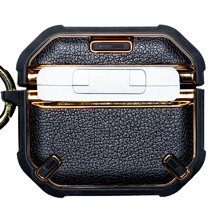 Gold Plated Leather AirPods Case - iCase Stores