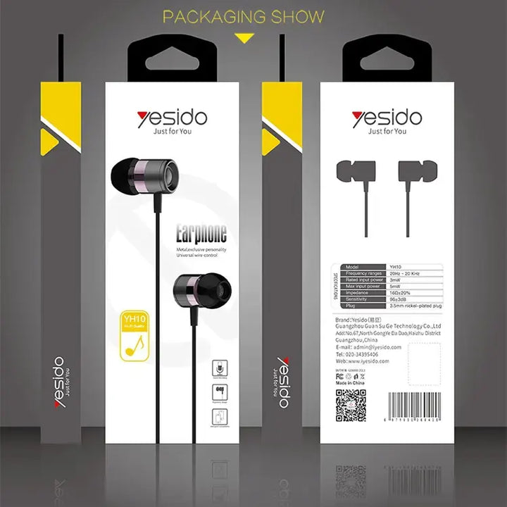 Yesido Stereo Sport Earphones Handsfree Built-In Mic Headphones - iCase Stores