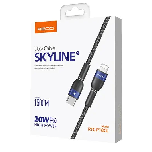 Recci Sky Line Nice Design Nylon Material  PD20W  Fast Charging 1.5m - iCase Stores