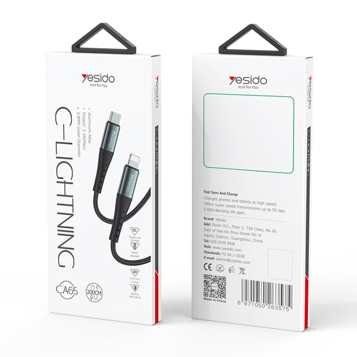 Yesido Type-C to Lightning Data Cable 2m - iCase Stores