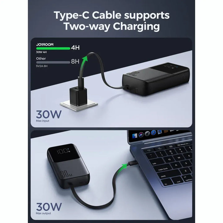 Joyroom Mini Power Bank with Dual Cables 20000mAh / 30W - iCase Stores