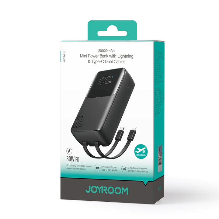 Joyroom Mini Power Bank with Dual Cables 20000mAh / 30W - iCase Stores