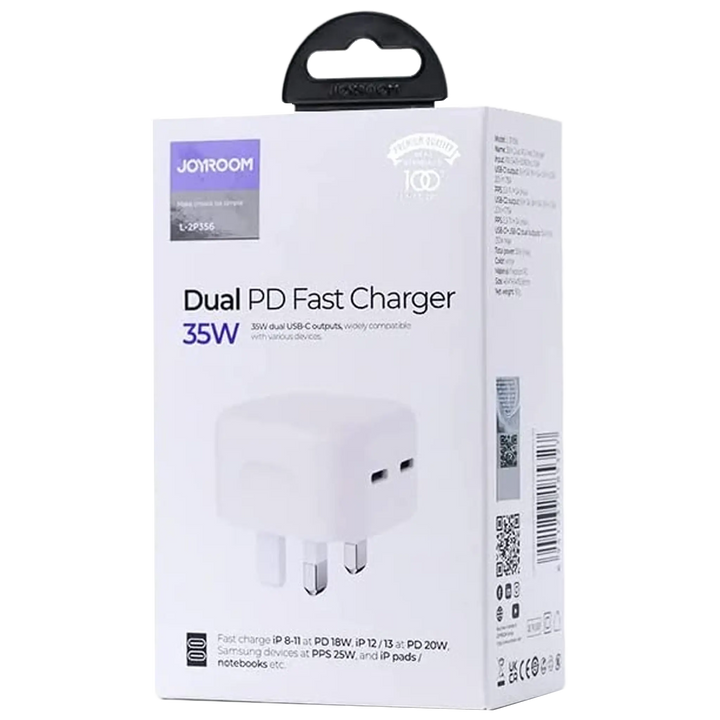 Joyroom 35W Mini Intelligent Dual-Port Fast PD Charger UK - iCase Stores