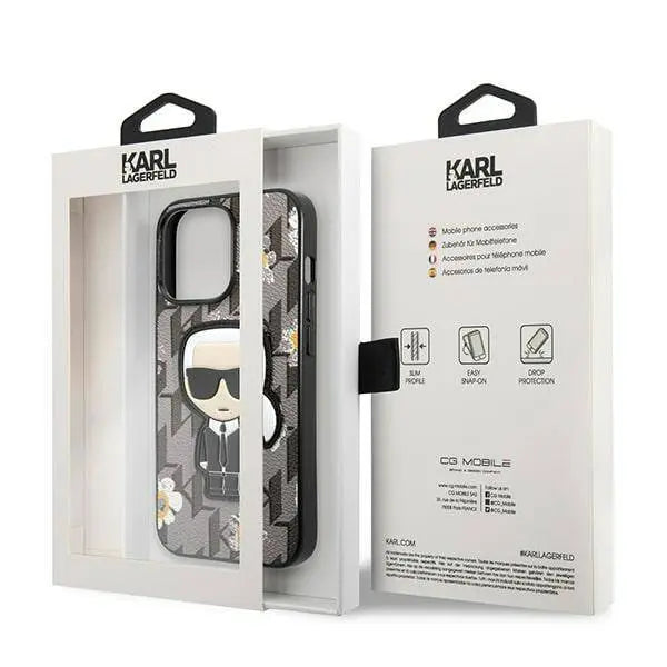 Karl Lagerfeld Flower Iconic Karl Grey Case - iCase Stores