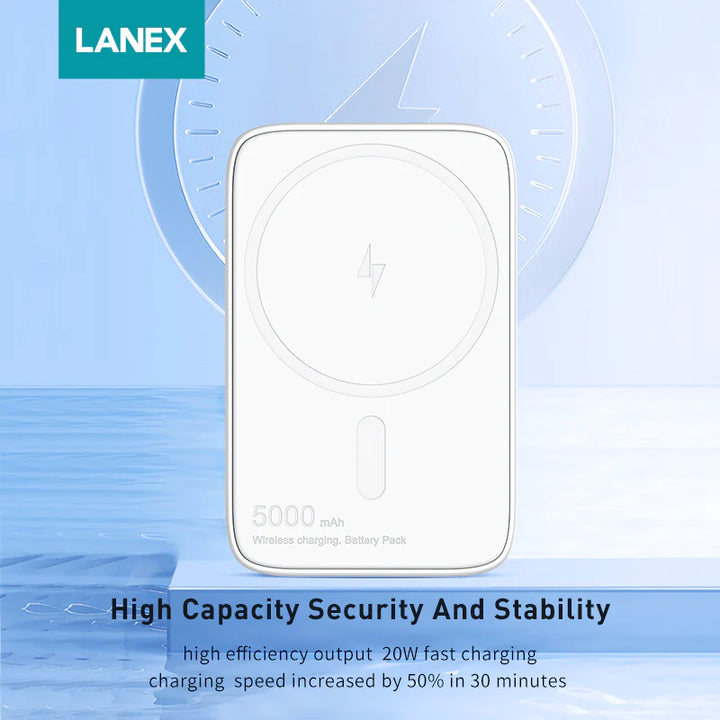 Lanex Mini Magnetic Fast Charging Power Bank 5000mAh - iCase Stores