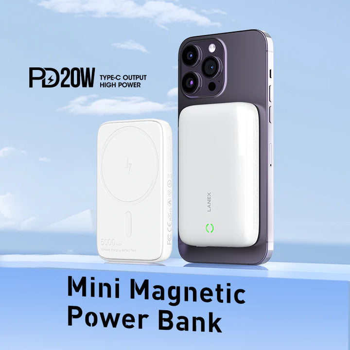 Lanex Mini Magnetic Fast Charging Power Bank 5000mAh - iCase Stores