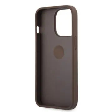 𝐆𝐔𝐄𝐒𝐒 Leather Case Brown 4g Collection With Ring Stand - iCase Stores