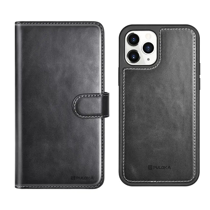 Leather Magnetic Detachable Flip Card Slot Wallet Phone Case - iCase Stores