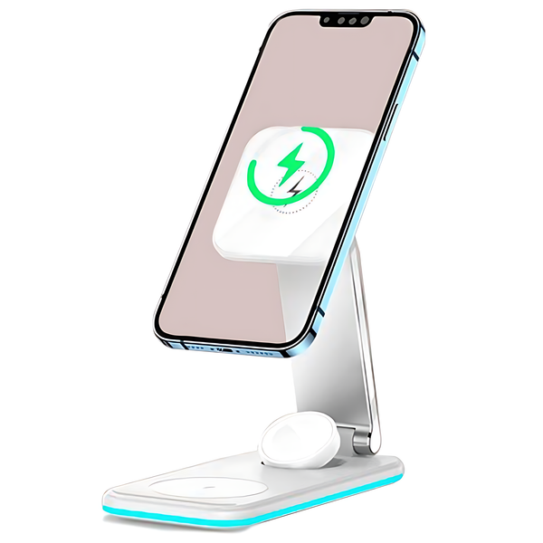 Yesido 3 in 1 Foldable Desktop Wireless Fast Charging Stand 15W - iCase Stores