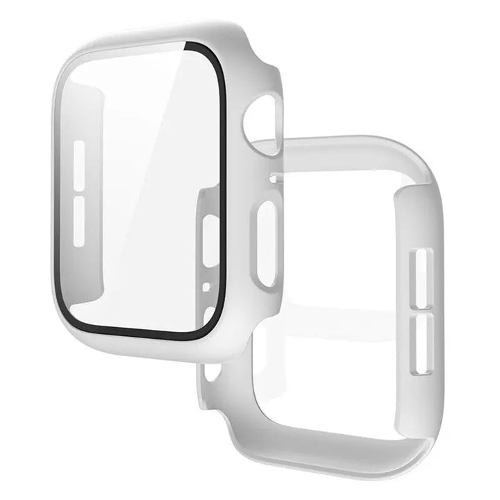 Matte Case with Tempered Glass Screen for Apple Watch 44mm - White - iCase Stores