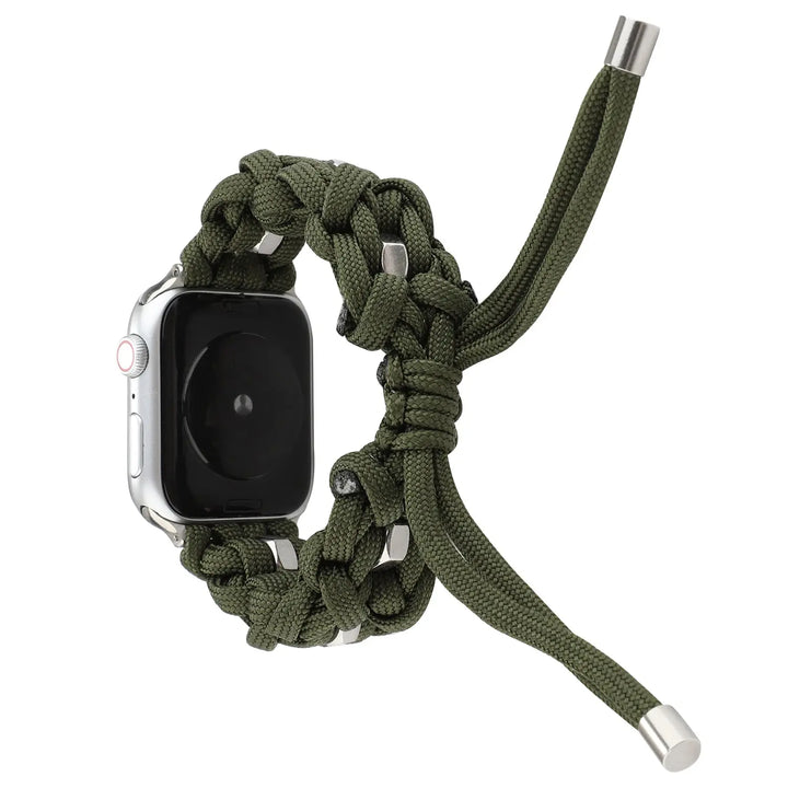 Nylon Woven Paracord Strap for Apple Watch - Green - iCase Stores