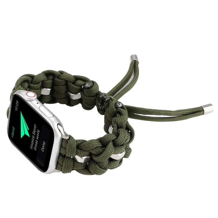 Nylon Woven Paracord Strap for Apple Watch - Green - iCase Stores