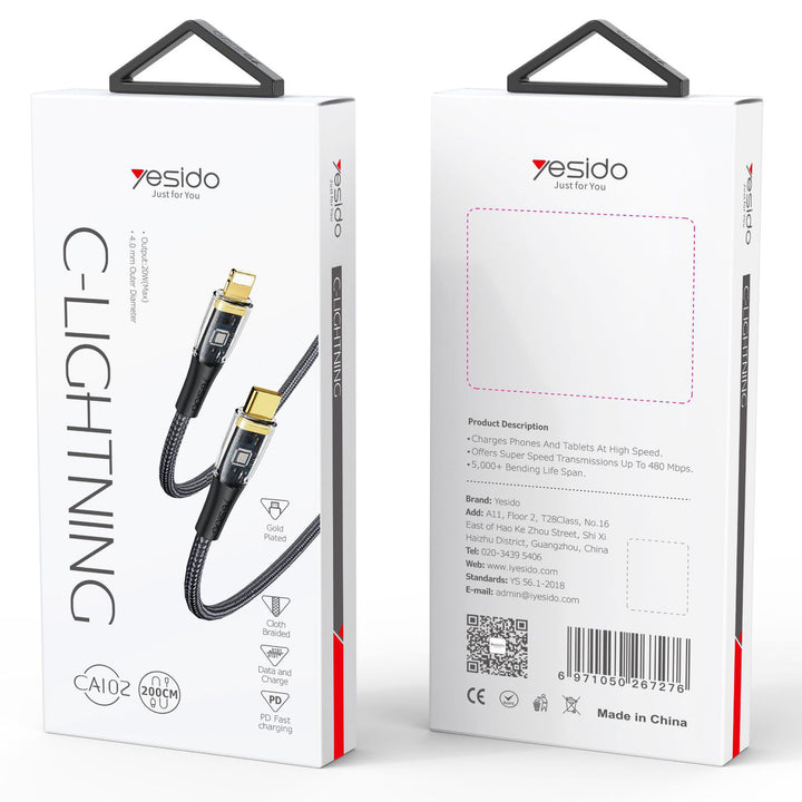 Yesido Type-C To Lightning Cable 2M - iCase Stores