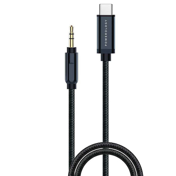 Powerology Braided Audio Type-C to 3.5mm AUX Cable 1.2m - iCase Stores