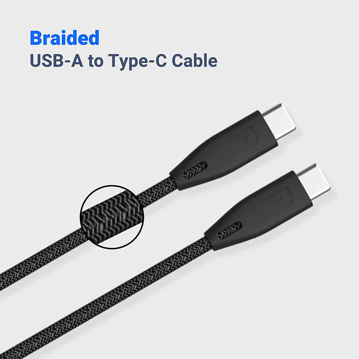 Powerology Braided USB-C to USB-C Cable 100W /2m - iCase Stores