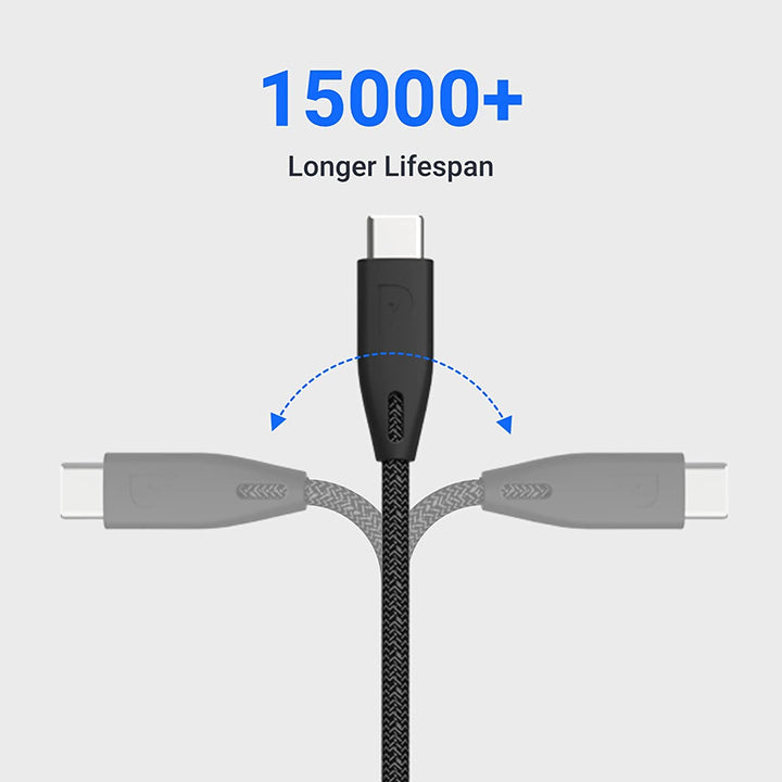 Powerology Braided USB-C to USB-C Cable 100W /2m - iCase Stores