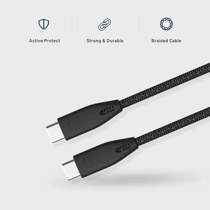 Powerology Braided USB-C to USB-C Cable 100W /2m - iCase Stores