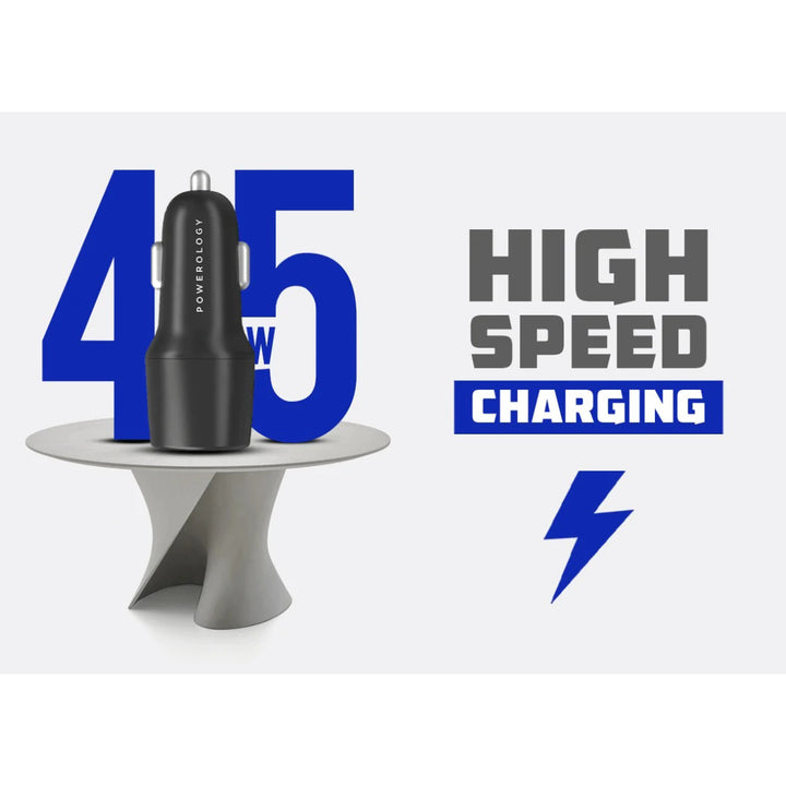 Powerology Ultra-Quick Car Charger with Dual Output 45W - iCase Stores