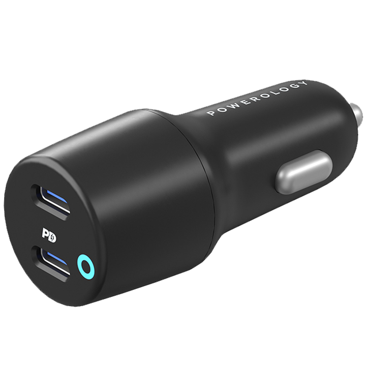 Powerology Ultra-Quick Car Charger with Dual Output 45W - iCase Stores