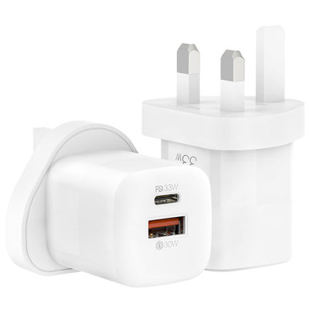 Recci Gan Dual Output Wall Charger 33W (UK Plug) - iCase Stores